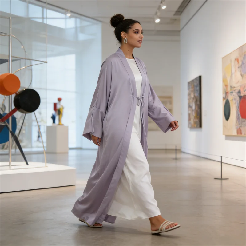 

Ramadan Satin Abaya Dubai Kaftan Women Muslim Dress Turkey Kebaya Islam Clothing Arabic Robe Caftan Marocain Femme Jalabiya Gown