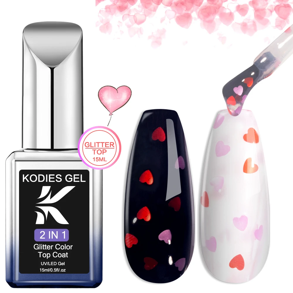 كودي-طلاء جل للأظافر ، جل ، معطف علوي لامع ، مانيكير عيد الحب ، LED بالأشعة فوق البنفسجية ، وردي شفاف ، فن الأظافر ، تصميم النهاية #5