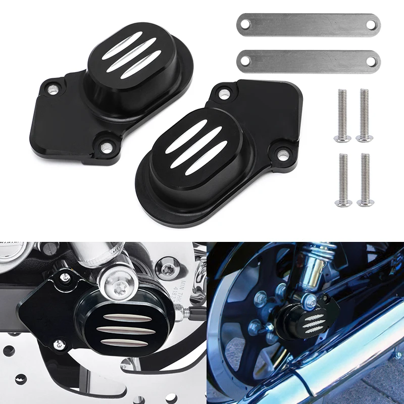 

2xMotorcycle Black Rear Axle Nut Covers Cap CNC Aluminum For Harley Sportster 1200 883 X48 2004-2016