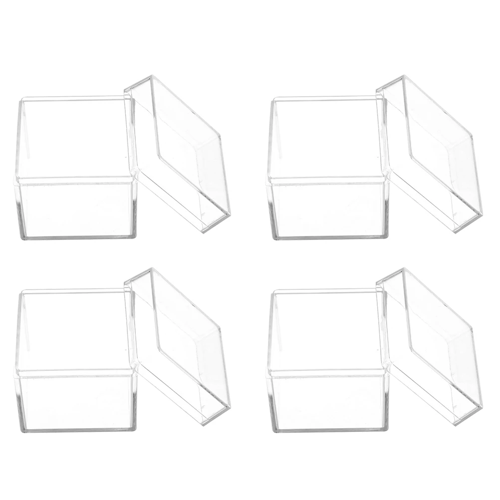 

12pcs Transparent Plastic Boxes Square Shaped Food Storage Candy Packaging Treats Favor Baby Gift Box Safe Practical