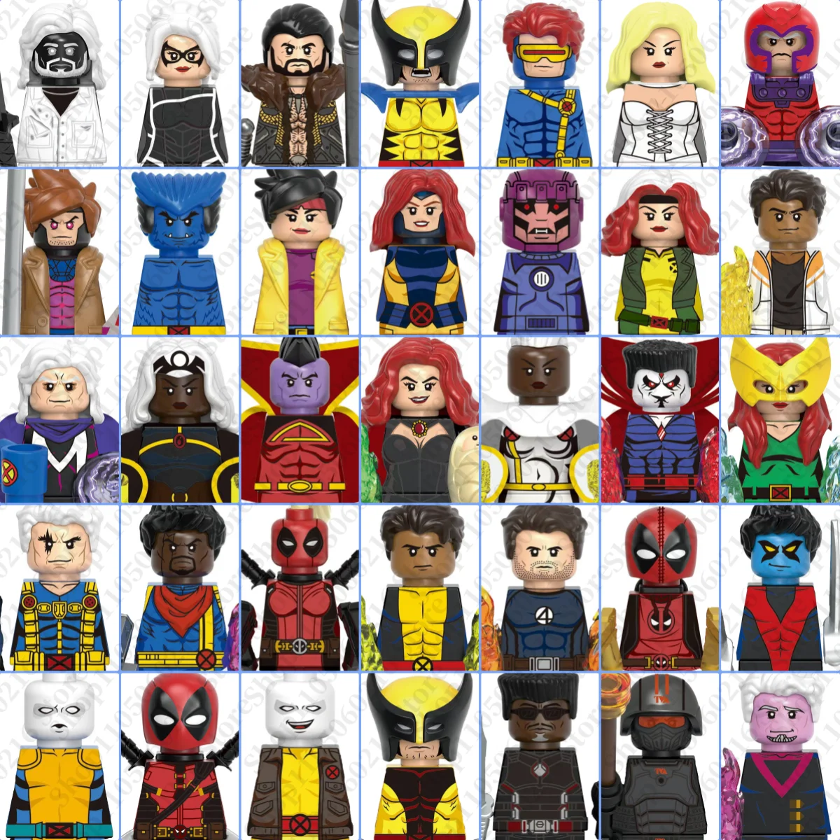 Marvel Bausteinspielzeug Kinder Mini Ziegelspielzeug Wolverine Nightcrawler Deadpool seltene Sammlerstücke Geschenke Montage Puppenspielzeug