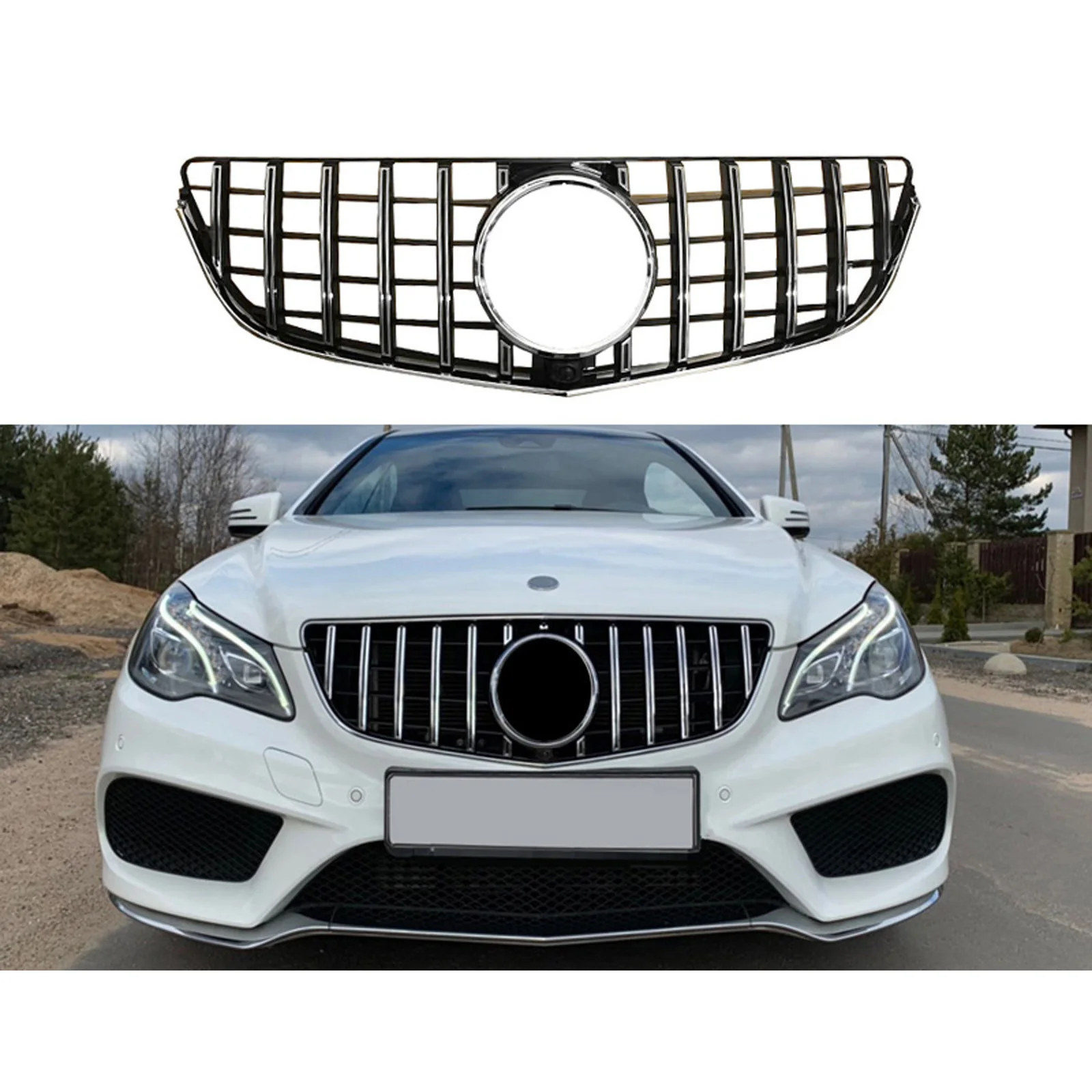 

For Mercedes E Class W207 C207 Amg E Coupe Cabriolet Convertible GT Grille GT R Sport E200 E300 E400 E250 E500 2014-16