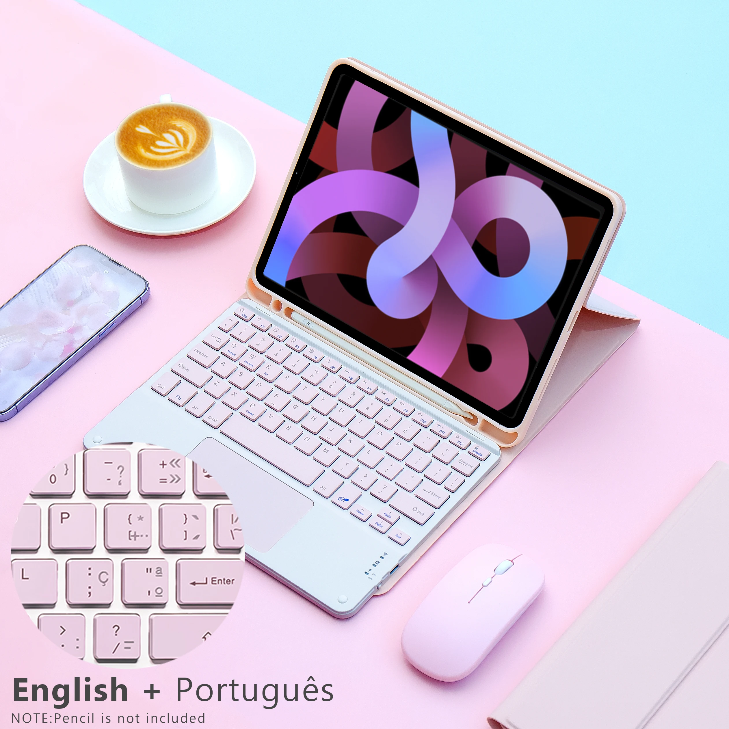 Magic toetsenbord Draadloze Muis Voor iPad 9e Generatie Case A16 iPad 10.2 7e 8e Cover iPad Pro 11 M4 Air M3 10e Air 5/4 Funda