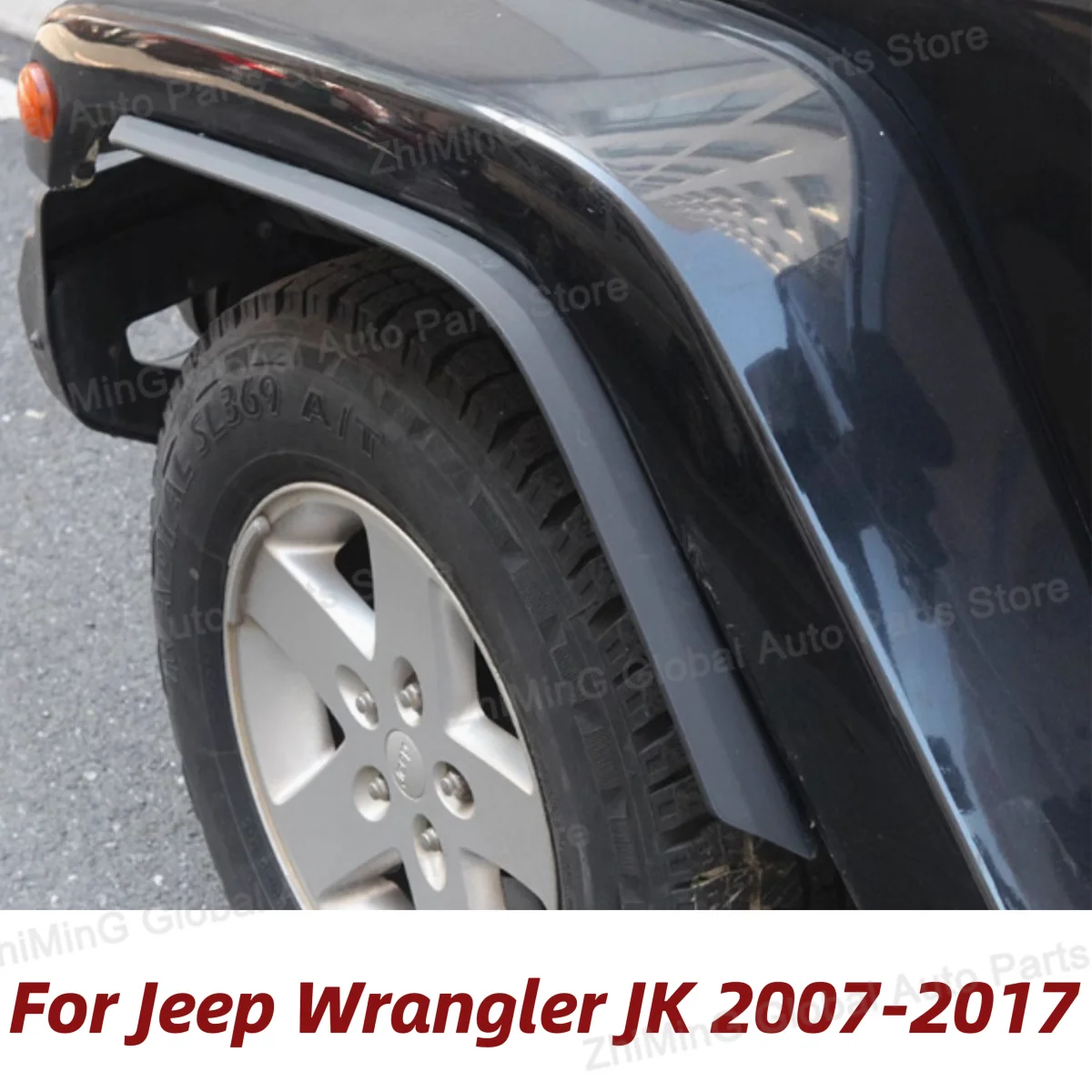 Fender Front Rear Flares For Jeep Wrangler JK 07-17 Extension Widening ABS Black 4pcs Wider Wheel Protector OffRoad Fender Flare