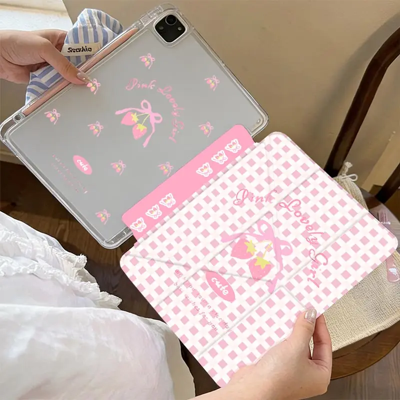 3+Y Fold Clear Acrylic Shell For IPad Mini6 8.3 Pro 11 2024 iPad10.2 7/8/9th 4/5th 10.9 iPad A16 2025 11th Air11/13inch