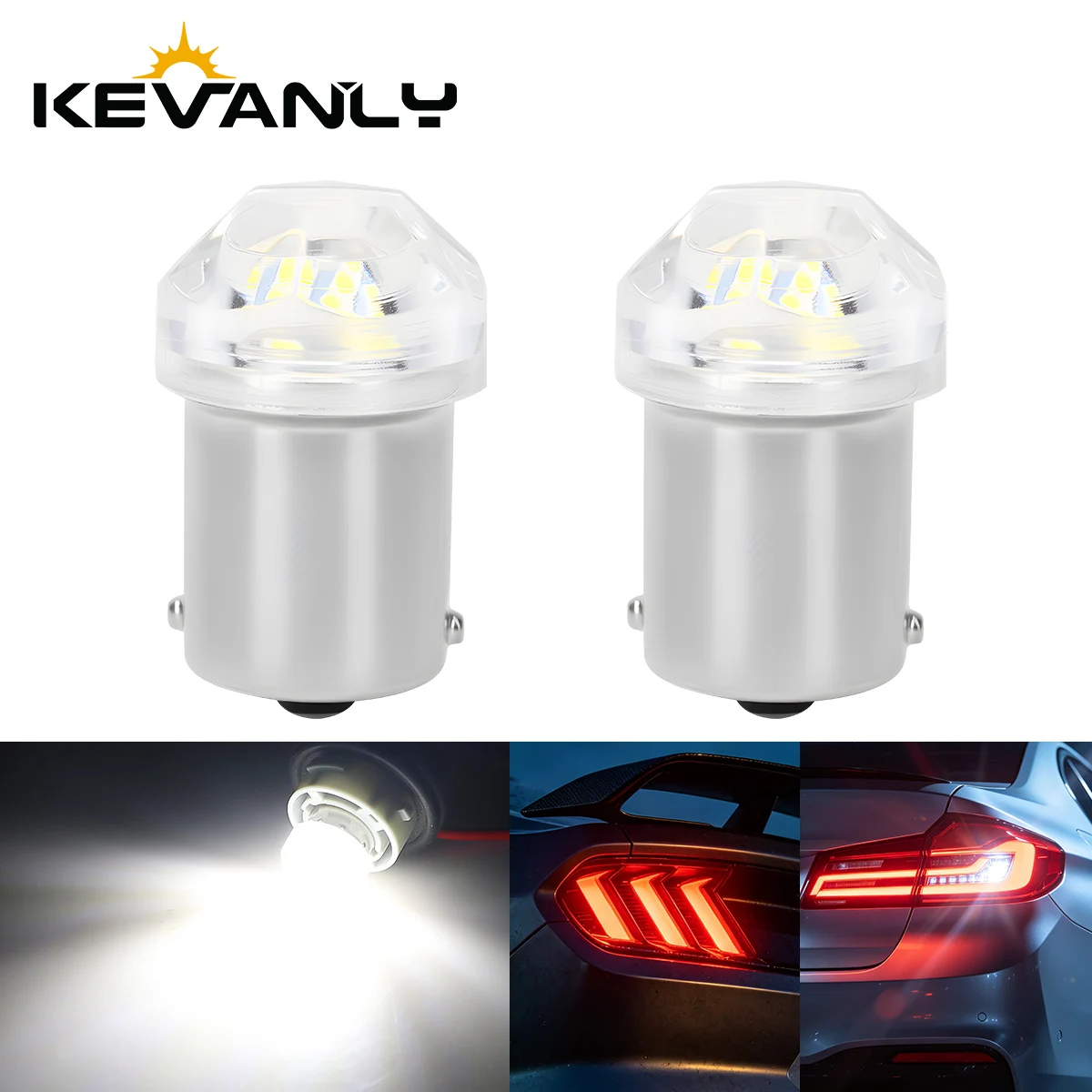 2Pcs 1156 BA15S 1157 BAY15D LED Bulbs 9SMD Super Bright 6000K White DRL Car Backup Reverse Light Signal Lamp Strobe Light