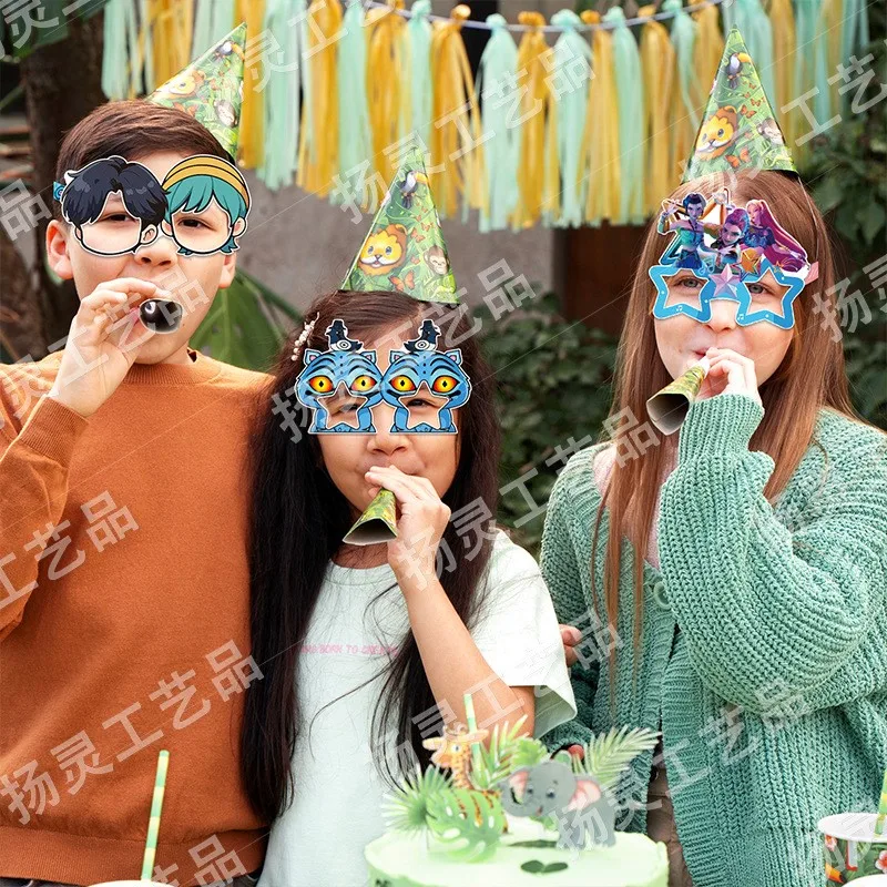 AKPopDe モンハンターズ パーティー ペーパーグラス コスプレアクセサリー アニメ写真撮影用小道具 パフォーマンス衣装 ハロウィンコスチュームパーティー クリスマス