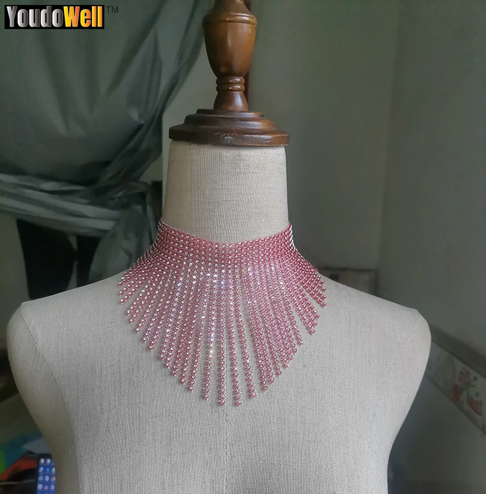 Metallic Water Diamond Crystal Necklace, Halloween Face Mask, Tassel, Nightclub Party Decoration, Sexy Scarf, 2023