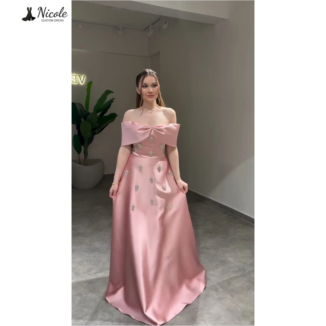 

Nicole Prom Dresses 2025 Luxury Prom Dress 2025 Line A Custom Made Candle Rhinestone Luxurious Party Dress Robes De Cocktail