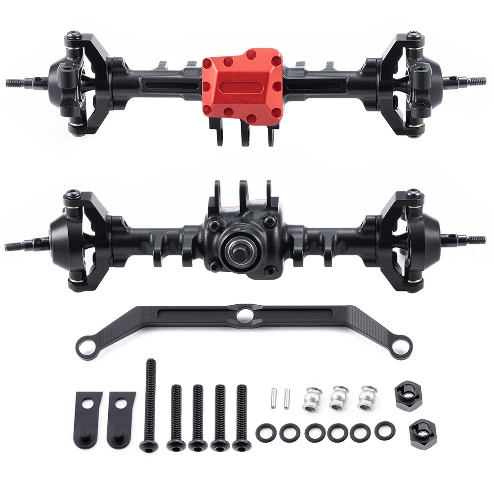 YEAHRUN Aluminum Extended Front Rear Axles for 1/18 RC Micro Crawler Car TRX4M Defender Bronco High Trail K10 Parts