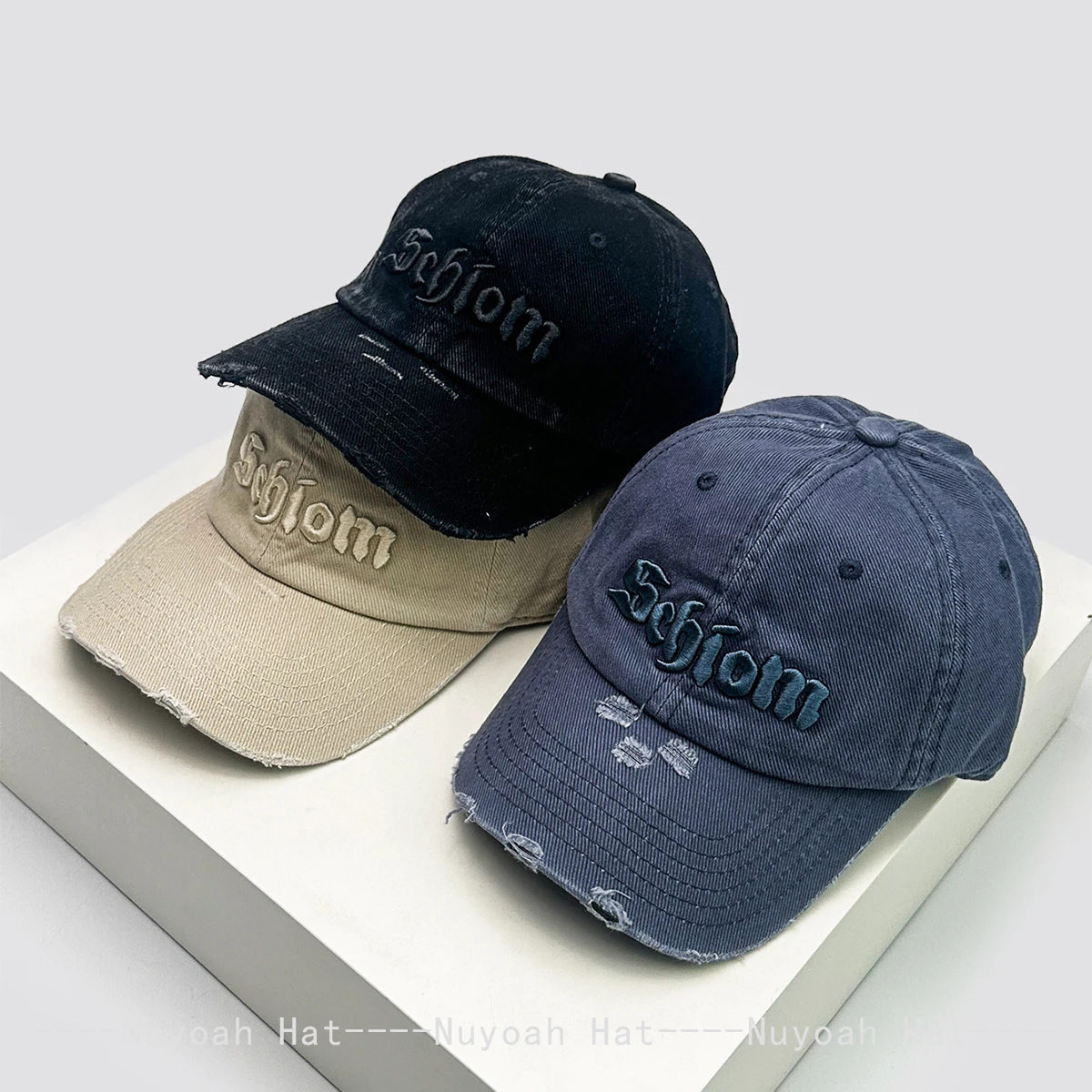 

New Men Women Retro Embroidered Letters Baseball Hats Sunshade Broken Style Versatile Personal Peaked Caps ins Fashion Street