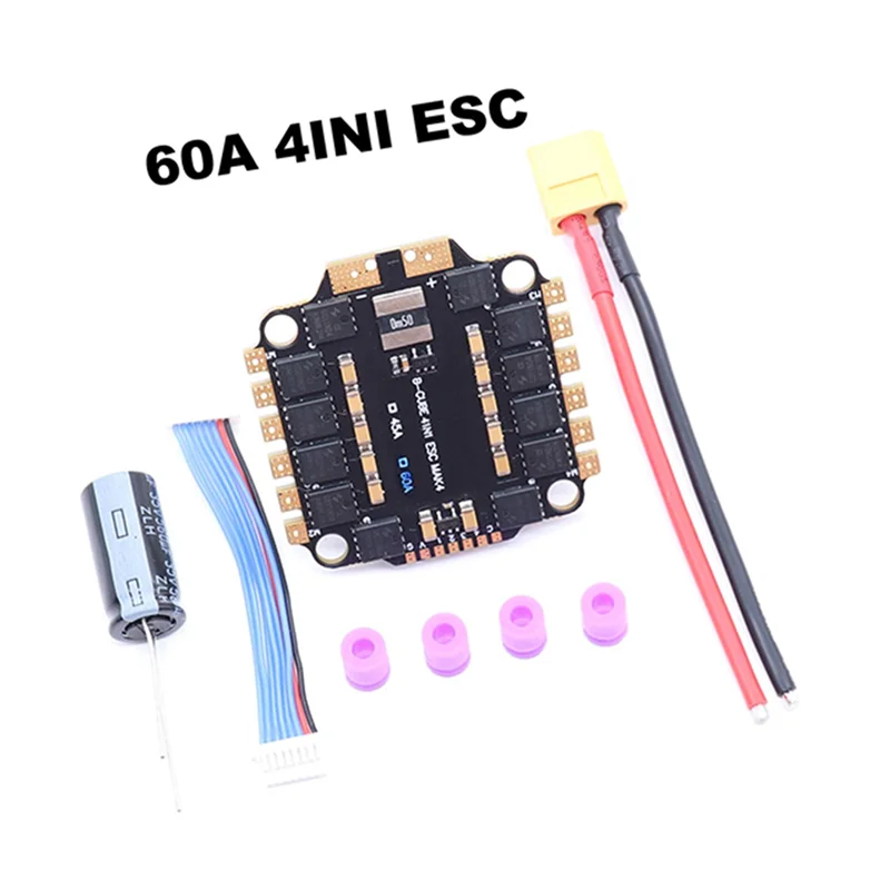 2X 4INI 60A ESC مجلس دعم 3-6S فرش السيارات دعم Dshot300 600/Multishot/Oneshot FPV UAV F4 التحكم في الطيران