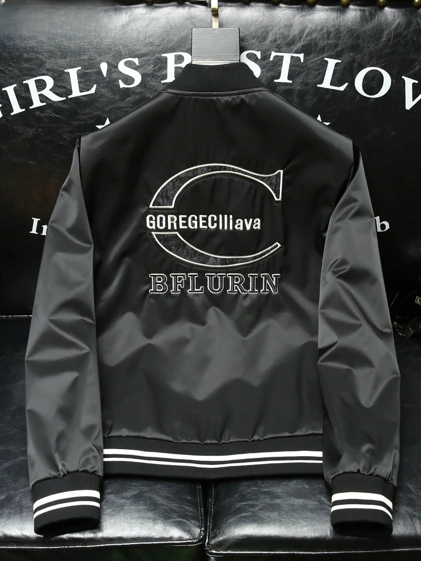 

Мужская куртка Ele с вышивкой и бейсбольным воротником, приталенная, модная верхняя одежда для весны и осени, высококачественная, универсальная, из полиэфирного волокна