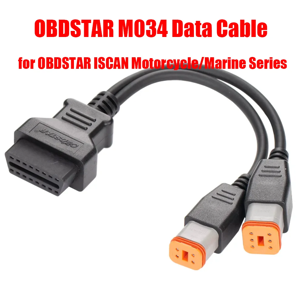 Диагностический кабель OBDSTAR M034 с разъемами 4Pin + 6Pin для сканеров OBDSTAR ISCAN серии для мотоциклов и морских транспортных средств, адаптер для чтения и сброса кодов неисправностей.