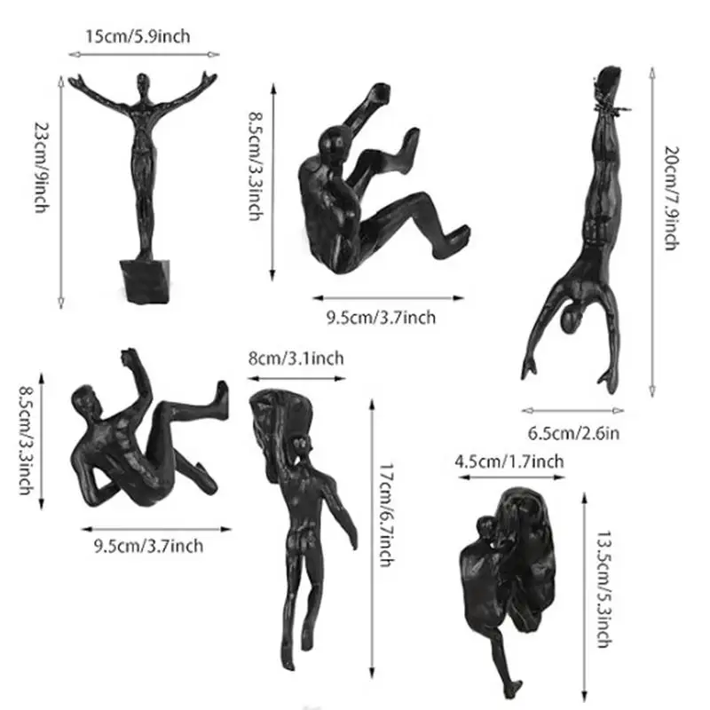 Retro Rock Climbing Man Resin Background Wall Hanging Decoration Sculpture Statue Figures Present Decor ornaments