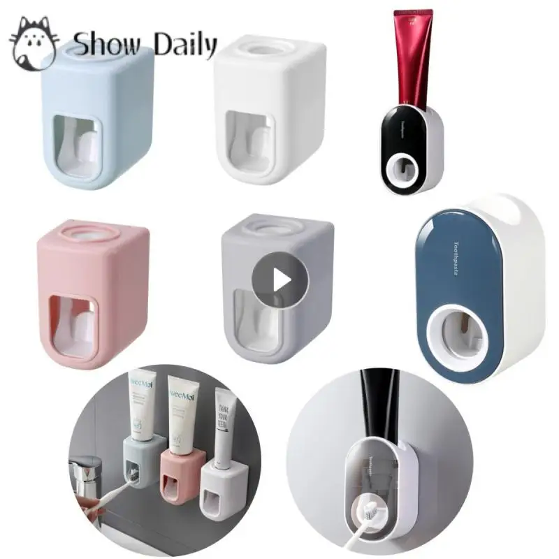 Creative Wall Mount Automatic Toothpaste Dispenser Bathroom Accessories Waterproof Lazy Toothpaste Squeezer Toothbrush Holder