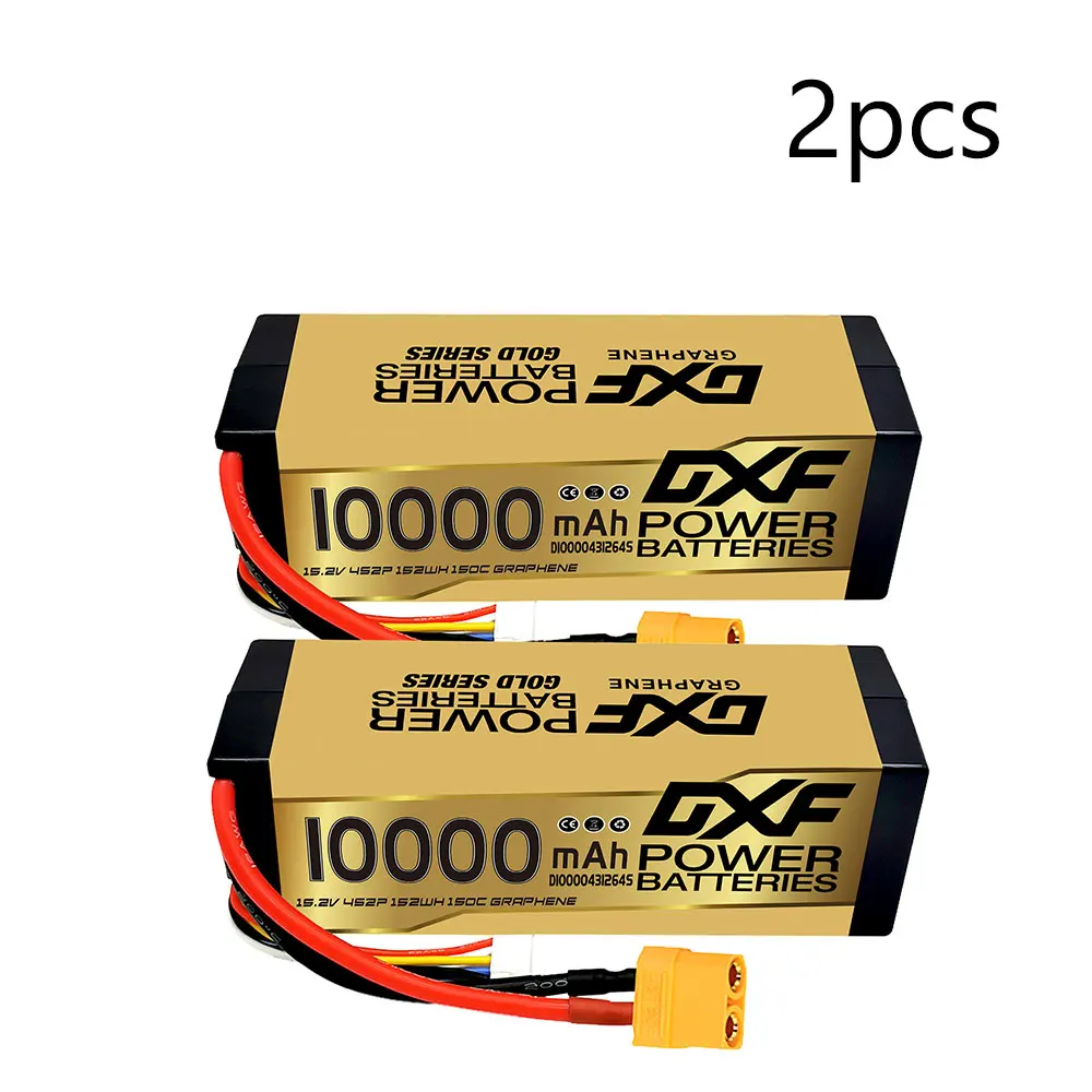 DXF 4S Lipo-batterij 10000mAh 15,2V 150C harde behuizing batterij met XT90-connector voor auto vrachtwagen tank RC Buggy Truggy Racing Hobby