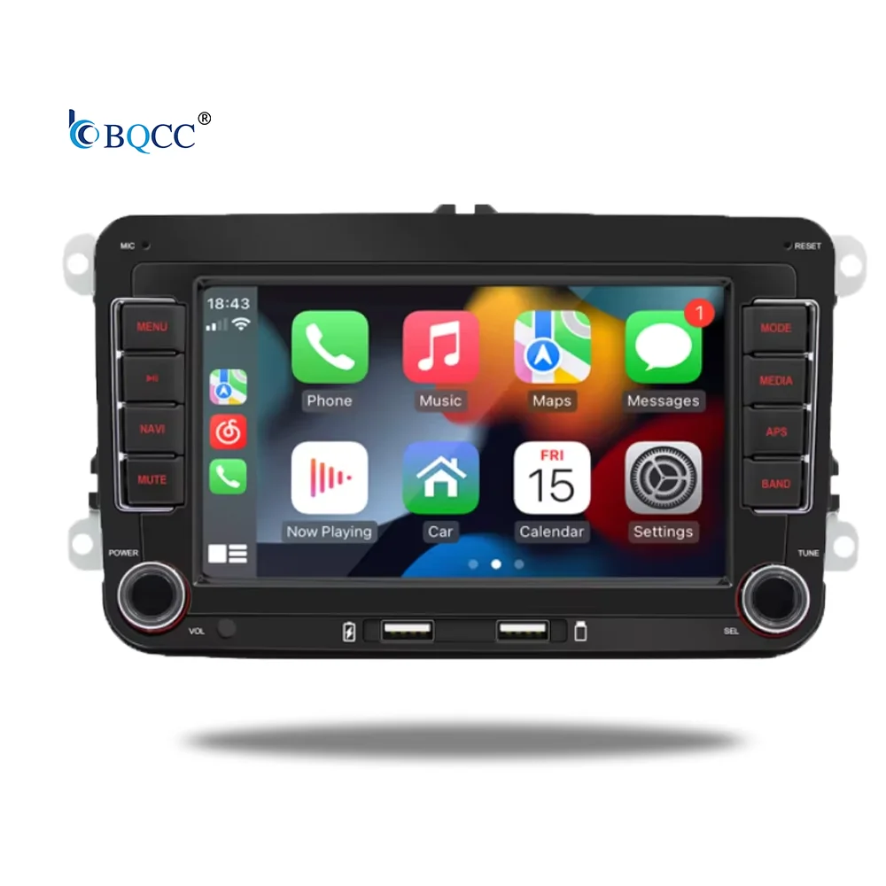 

BQCC 7" 2din Car Stereo Wireless Carplay 2USB Android GPS Navigation Wifi for Volkswagen Skoda Seat Passat B7 Polo VW Golf 5 6