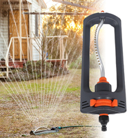 Automatic Oscillating Sprinkler 4 Modes Aluminum Tube Swing Sprinkler 19 Hole Nozzles Rustproof with 1/2in Connector Garden Tool
