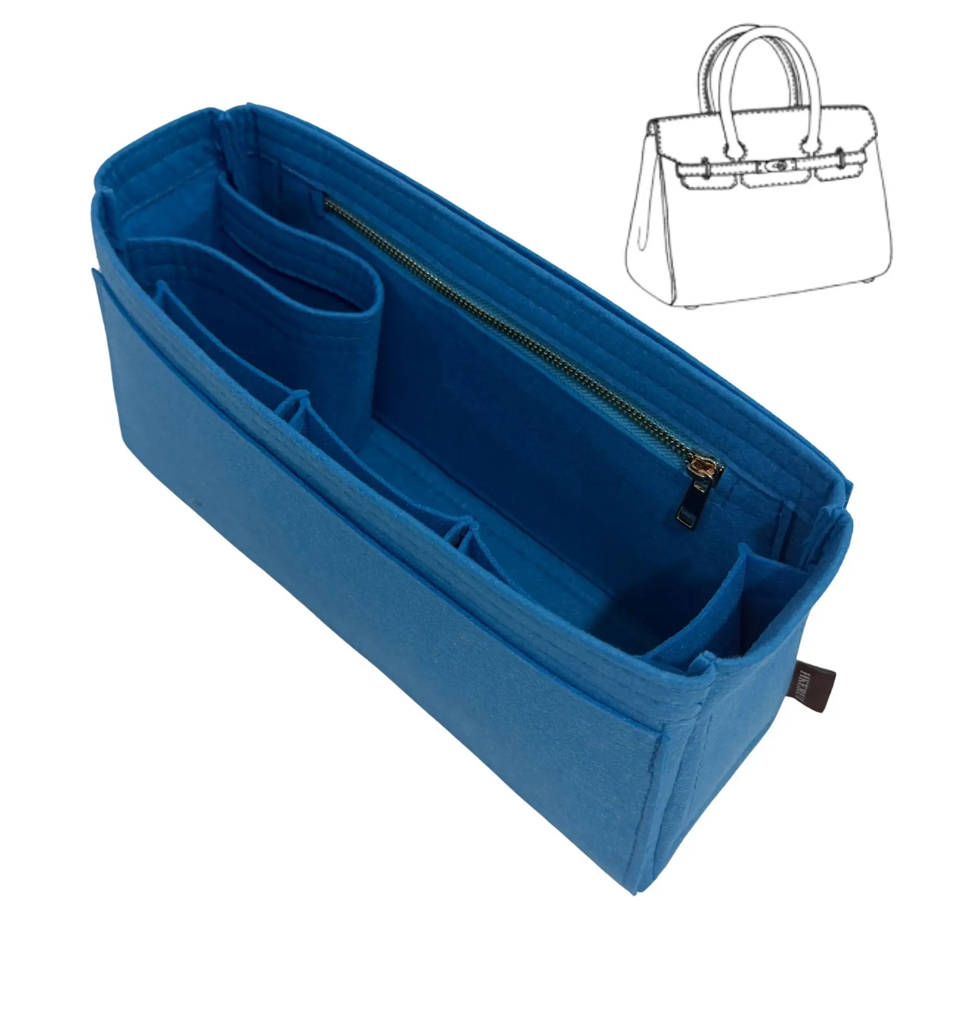 Purse Organizer For H Birkins 25 30 35 40 Insert Inner Makeup Tote ,Women Handbag Tote Liner Shaper-handmade
