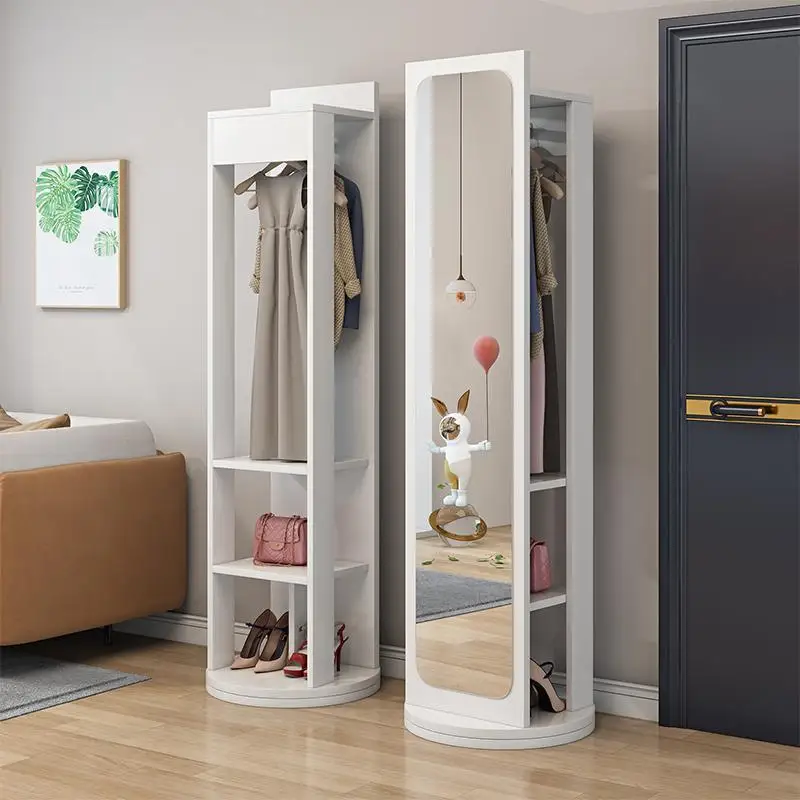 Dressing mirror, full body, floor standing mirror, household clothes hanger, integrated living room, bedroom, rotating and mobil