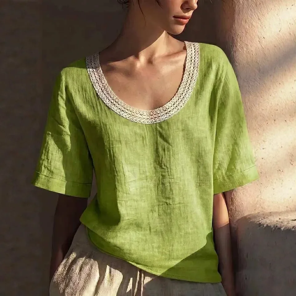 Women Summer Clothes Tank Top Loose Fit Pastel Green Vest Cotton Linen Look Black Sleeveless Top Lace Trim Dusty Pink Camisole