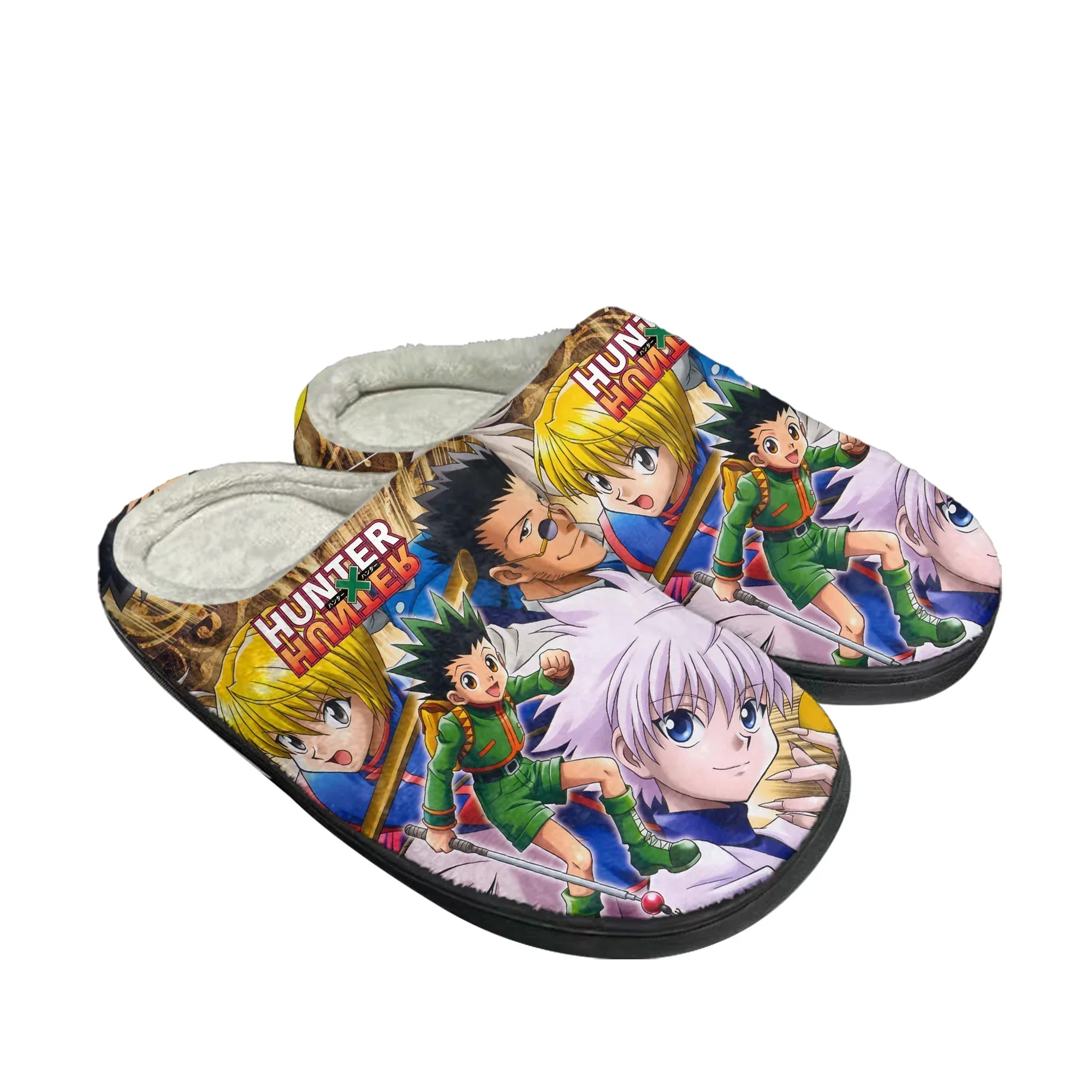 

Японские аниме-тапочки Hunter X Hunter, домашние хлопковые тапочки для мужчин и женщин, плюшевые, для спальни, повседневные, теплые, на заказ, термостойкие, для дома