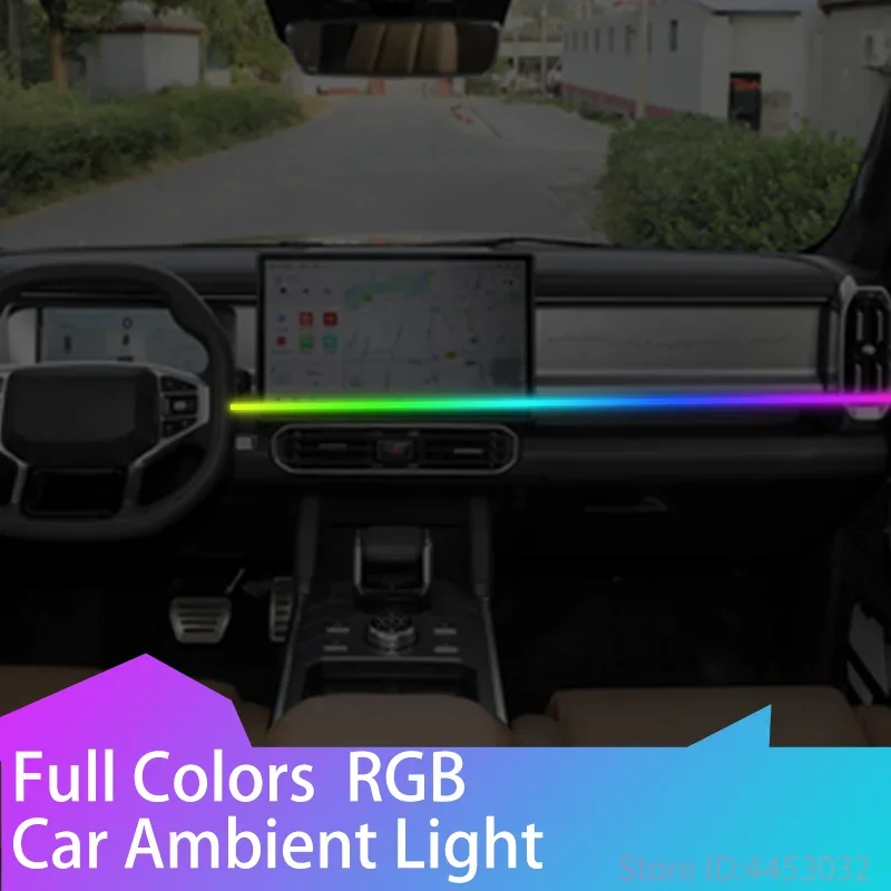 For Jetour x70 x70plus x95 t2 L9 X90 Car LED Ambient Light Dashboard RGB Hidden Lamp 64 colors USB App Remote Control 1.1m