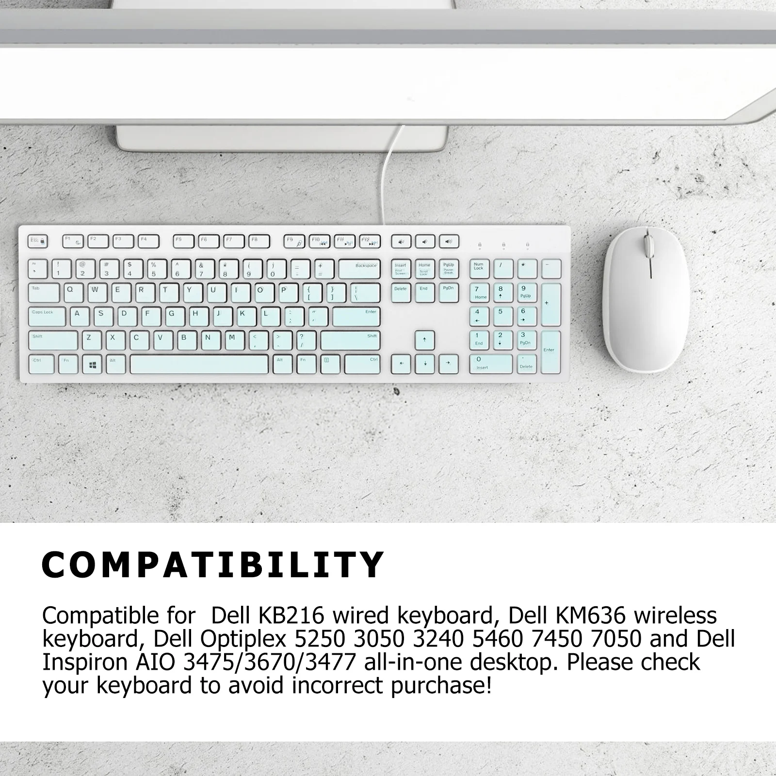 

Keyboard Protector for KB216 Compatible with KM636 Optiplex Ultra Thin Waterproof Keyboard Cover for Laptop