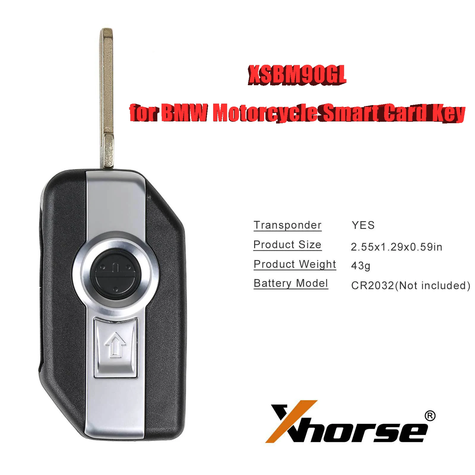 Xhorse XSBM90GL for BMW Motorcycle XM38 Smart Card Key With Shell Without LOGO VVDI 2 Buttons Smart Remote Control Key