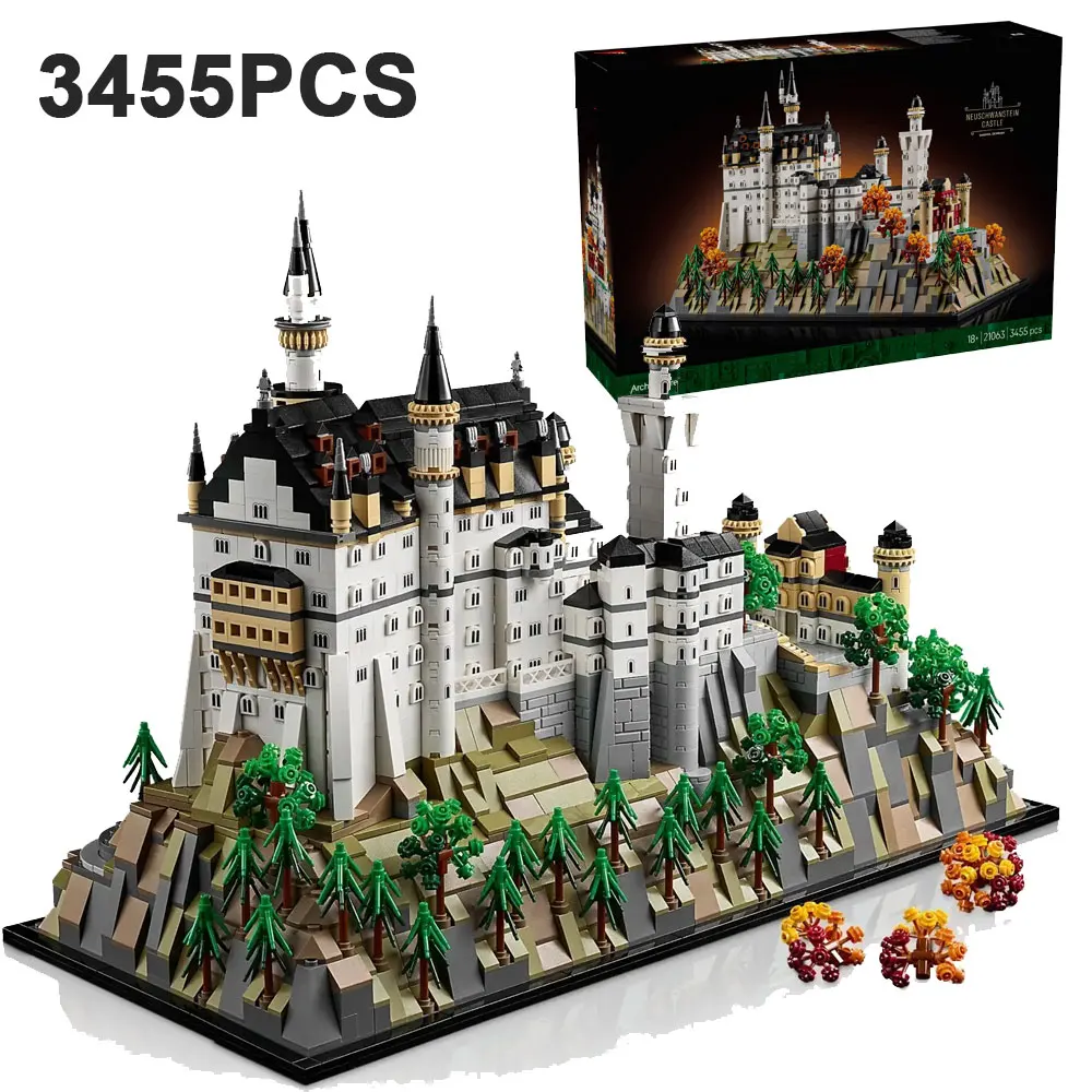 

3455PCS Architecture Neuschwanstein Castle Building Blocks European Land Mark Assemble Bricks Toy Gift For Adult