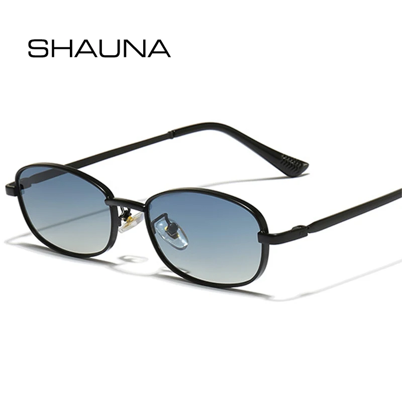 

SHAUNA Металлические мужские солнцезащитные очки в стиле ретро, ​​прямоугольные, модные, с градиентными линзами, UV400, женские солнцезащитные очки для улицы