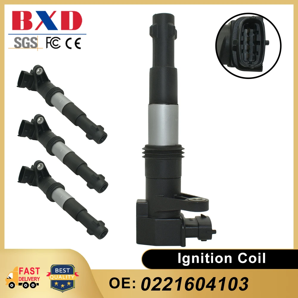 1/4PCS Ignition Coil bobinas de encendido 0221604103 For Alfa Romeo156 932 GT 937 GTV Spider 916 2.0L 2003-2010