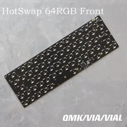 Hot-Swap 64RGB Mechainical Keyboard PCB Compatibal GH60 DK64 South RGB VIAL Fully Programmable