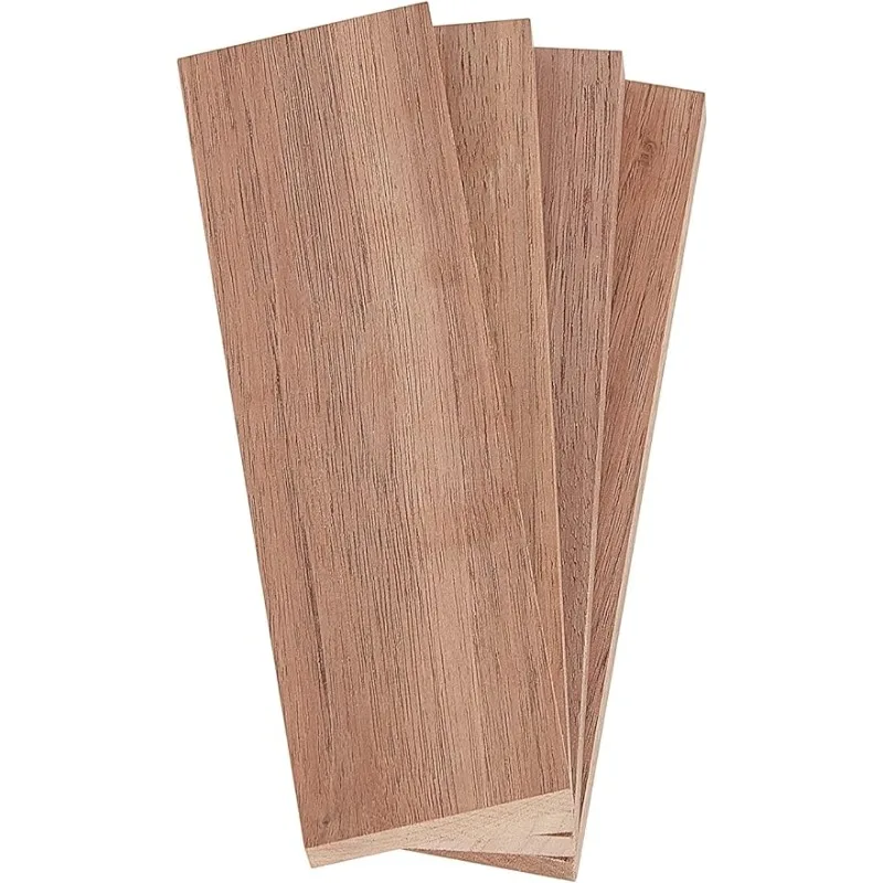 4Pcs 4.76x1.61x0.43Inch Black Walnut Wood Natural Wood Handle Scales Slabs Handles Material for Comb Wooden Pendant Handle