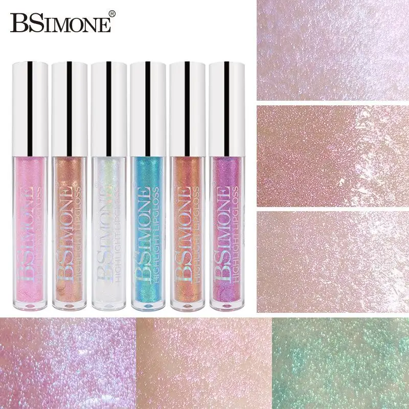 BSIMONE 4g 보습 반짝이 글리터 립글로스 메이크업 반짝이는 글리터 리퀴드 립스틱 펄 립글로스 틴트