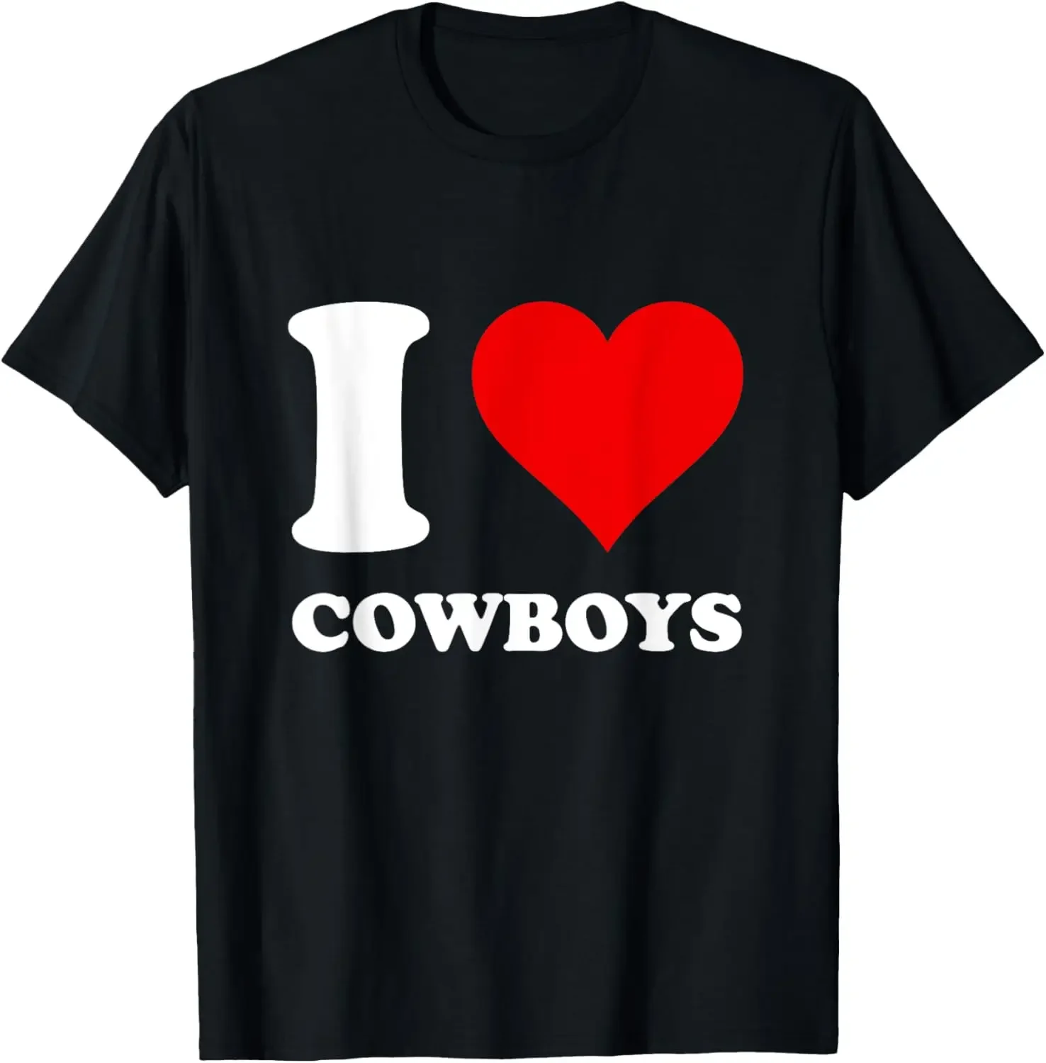 Lovers Red Heart I Love Cowboys T-Shirt