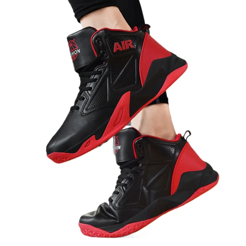 

Leather High Top Basketball Shoes Men Anti Slip Basketball Sneakers Sport Shoes Unisex Size 35-48 Tênis Couro Masculino Shoes