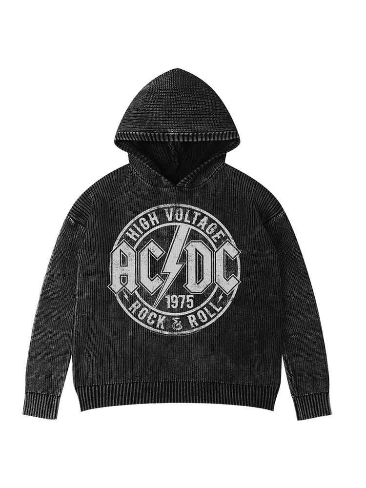 

Мужской вязаный свитер Roer с американским буквенным принтом, свободный крой, худи, осенне-зимняя модная повседневная одежда из хлопка и полиэстера