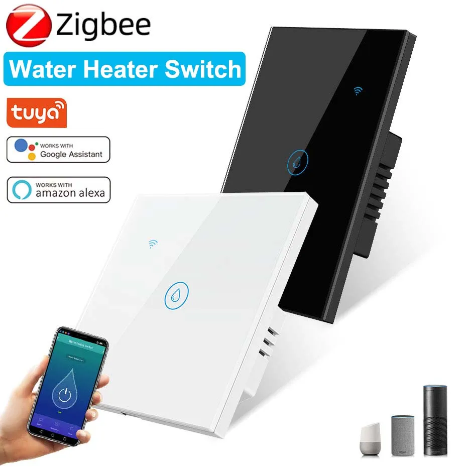 Timer Zigbee Tuya Boiler Smart Switch EU US Standard Voice Remote Control Touch Sensor Panel 110V 220V Water Heater Switches