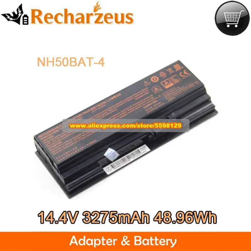 

Genuine 48.96Wh 14.4V NH50BAT-4 Laptop Battery for Clevo NH58RCQ 6-87-NH50S-41C00 Li-ion Rechargeable NH70RDQ NH50ED T3 Z7M-CT