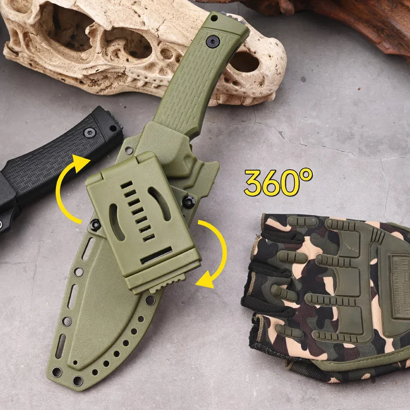 Outdoor High-Hardness Military Tactical Knife, Fixed Blade, Self-Defense, Multi-purpose Survival Knife Wilderness