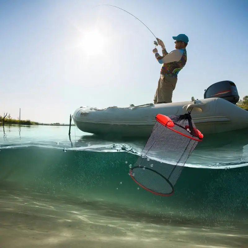 Rede de pesca dobrável grande rede de armazenamento portátil, peixes vivos