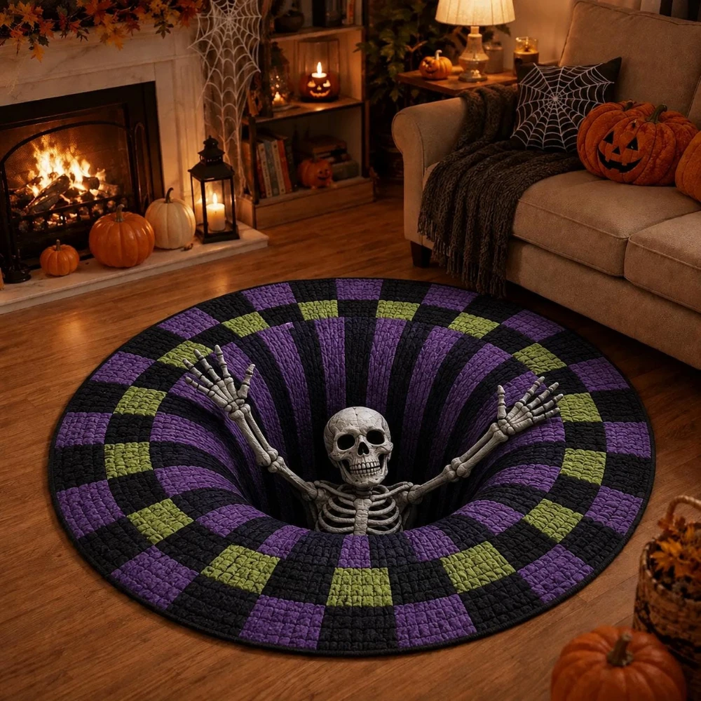 Halloween Vortex Round Rug Bedroom Coffee Table rug Front Door Back Door Living Room Home Decor Kitchen Sofa Side Area Floor Mat