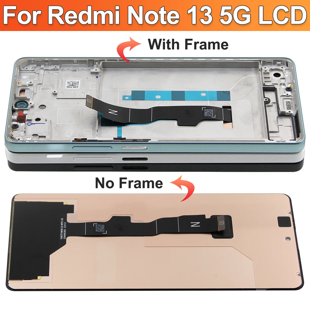 Screen Assembly for Xiaomi Redmi Note 13 2312DRAABG Lcd Display Touch Screen for Redmi Note 13 5G Screen with Frame Replacement