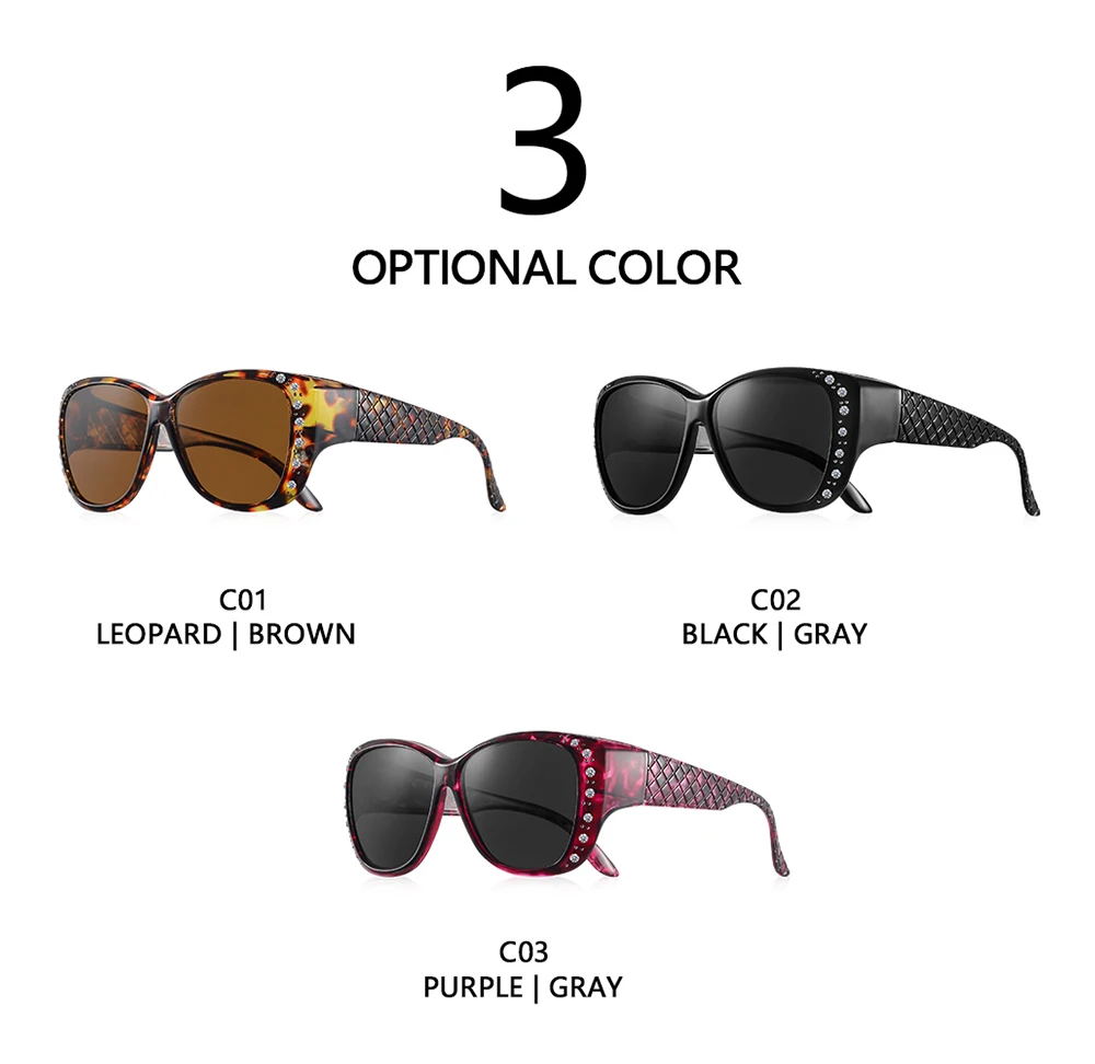 CRIXALIS Fit Over Cover Brillen Multifunktions-Sonnenbrille Damen Übergroße Fahrbrille Sonnenbrille UV-Schutz – Detail 5