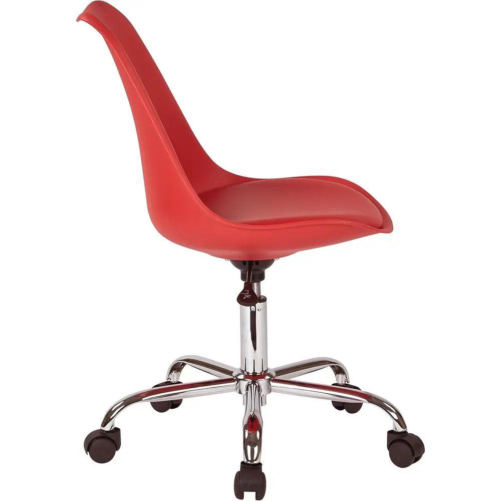 كرسي مكتب هوائي بدون ذراع من إيمرسون مع عجلات، أحمر #4