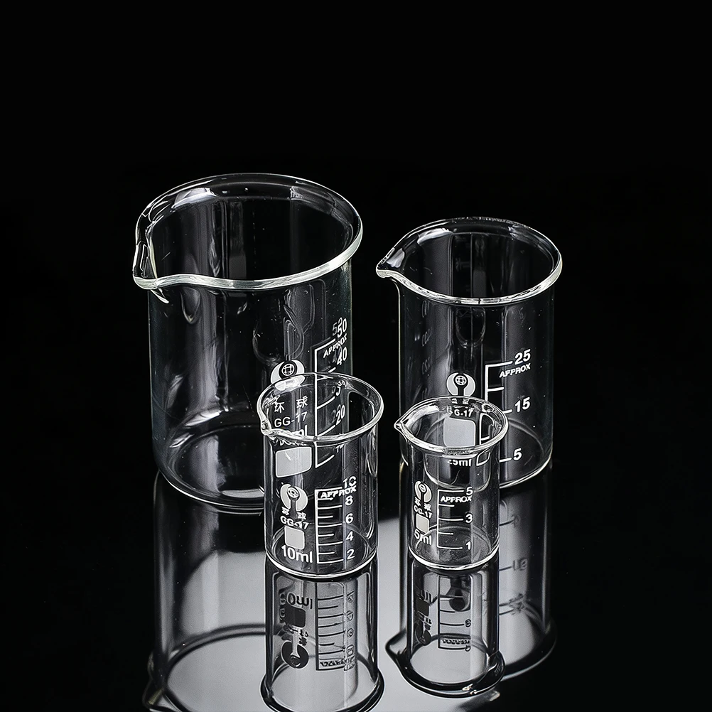 Clear Borosilicate Glass Beaker Home Decor Transparent Vase Candle Holder Desk Organizer Modern Minimalist Display Containers