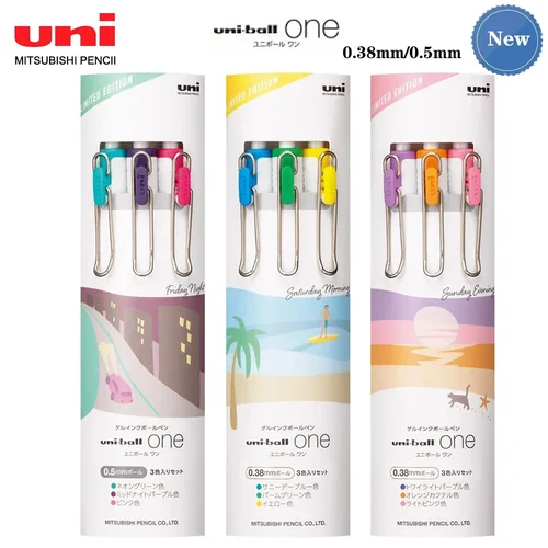 3 unids/set Japón UNI bolígrafos de Gel UMN-S-38/05 pequeño núcleo grueso limitado Uniball One 0,5/0,38mm suministros escolares accesorios de oficina