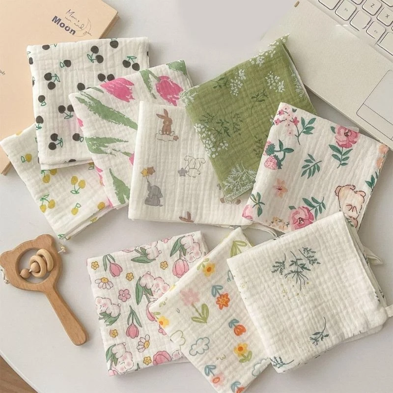 

M76C ткань для отрыжки новорожденных, дышащие 4-слойные хлопковые квадратные тряпки, детские мочалки, полотенце